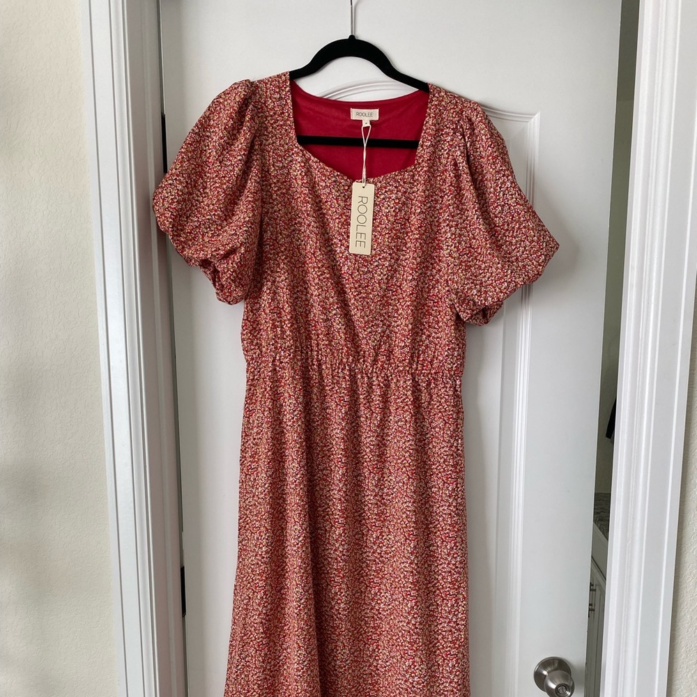 Roolee Red Floral Print Maxi Dress - NWT